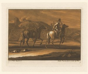 Ryttare som leder en häst Ryttare, hästar och strider (serietitel)