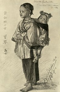 Bo-Kam och So-Ne - Kinesiska flickor, Hong Kong, 1898. av Christian Wilhelm Allers
