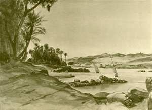 Feluccas vid Nilen, Egypten, 1898. av Christian Wilhelm Allers