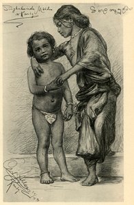 Singalesiska flickor, Kandy, Ceylon, 1898. av Christian Wilhelm Allers
