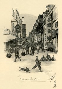 Street i Hong Kong, 1898. av Christian Wilhelm Allers