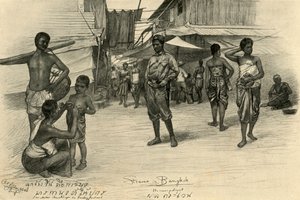 Gatubild, Bangkok, Siam, 1898. av Christian Wilhelm Allers