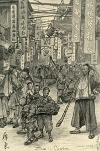 Gatubild, Kanton, Kina, 1898. av Christian Wilhelm Allers