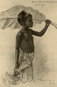 Tamil pojke, Kandy, Ceylon, 1898. av Christian Wilhelm Allers