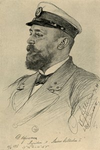 Kaptenen på "Kaiser Wilhelm II", 1898. av Christian Wilhelm Allers