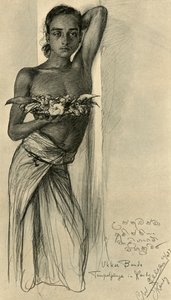 Ukku Banda, ung man vid ett tempel, Kandy, Ceylon, 1898. av Christian Wilhelm Allers