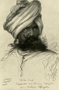 Watchman Chatter Singh, Singapore, 1898. av Christian Wilhelm Allers