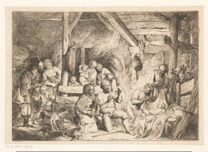 Tillbedjan av herdarna av Christian Wilhelm Ernst Dietrich