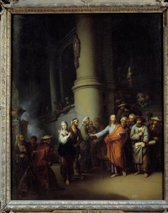 Kristus och äktenskaplig kvinna. Christian Wilhelm Ernst Dietrich (1712-1774) av Christian Wilhelm Ernst Dietrich