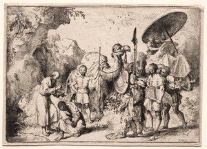 Diakon Filip döper eunucken av Christian Wilhelm Ernst Dietrich