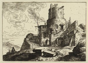 Ett eremitage bland klippor av Christian Wilhelm Ernst Dietrich