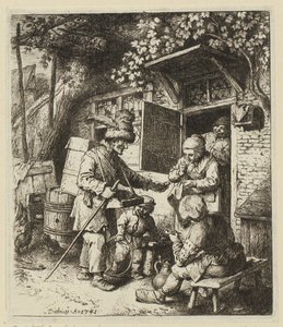 Knästycke av en kvinna vänd åt höger, hon håller en ring i höger hand av Christian Wilhelm Ernst Dietrich