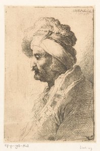 Tittar ner man med pälsmössa av Christian Wilhelm Ernst Dietrich