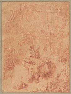 Der heilige Franziskus beim Lesen av Christian Wilhelm Ernst Dietrich