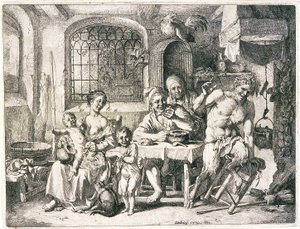 Satyr och bönder av Christian Wilhelm Ernst Dietrich