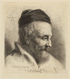 Huvuden av får, get och vädur med lamm och liggande får, blad 3 i serien "Djurstudier" av Christian Wilhelm Ernst Dietrich