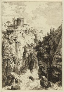 Sibyllans tempel nära Tivoli av Christian Wilhelm Ernst Dietrich