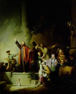 The Raising of Lazarus (olja på duk) av Christian Wilhelm Ernst Dietrich