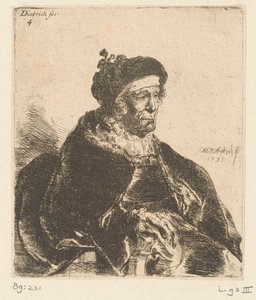 Sitter gammal kvinna av Christian Wilhelm Ernst Dietrich