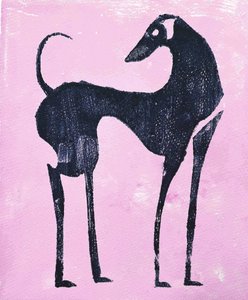Abstrakt rosa greyhound