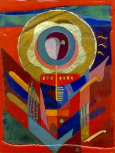 Red Angel, ca 2005 (äggtempera på gessoad panel med bladguld)