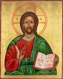Kristus Pantokrator, 2009 (äggtempera, bladguld, trä)