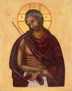 Man of Sorrows Icon, 2011 (äggtempera, bladguld, trä)