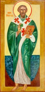 Saint Patrick Icon, 2000 (äggtempera, bladguld, trä)