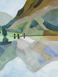 Buttermere Reflection, 2015 (akvarellmålat papperscollage) av Christine McKechnie