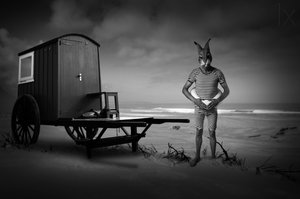 Ensam badare på Lone Rabbit Beach av Christine von Diepenbroek