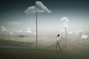 Surrealistiskt regn i öknen av Christine von Diepenbroek