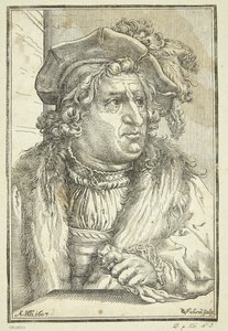 Fantasy porträtt av gammal man med hatt av Christoffel van
