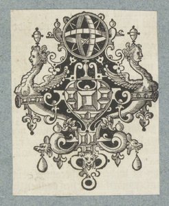 Prydnad med ädelstenar och himmelskt klot av Christoffel van Sichem (II) (possibly)