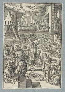 Apostlar döper nya troende i Jerusalem av Christoffel van Sichem (II)