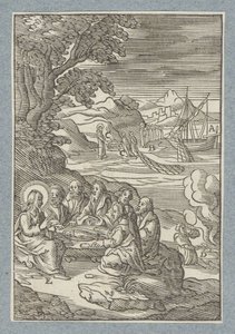 Kristus ger himlens nycklar till Petrus av Christoffel van Sichem (II)