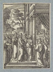 Kristus botar en man med vattusot på sabbaten av Christoffel van Sichem (II)