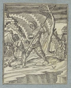 David besegrar Goliat av Christoffel van Sichem (II)