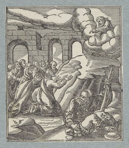 Israeliternas rop om hjälp hört av Gud Fadern av Christoffel van Sichem (II)