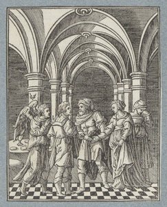Giftermål mellan Tobias och Sara av Christoffel van Sichem (II)