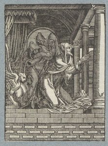 Kungen av Nineve gör bot av Christoffel van Sichem (II)