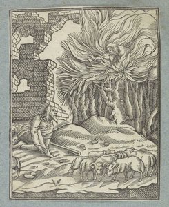 Moses och den brinnande busken av Christoffel van Sichem (II)