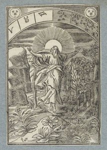 Fjärde skapelsedagen: skapandet av solen, månen och stjärnorna av Christoffel van Sichem (II)