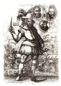 Porträtt av Francois Ravaillac, Henri IV:s mördare (1553-1610) (gravyr) (svartvitt foto) av Christoffel van the Elder Sichem