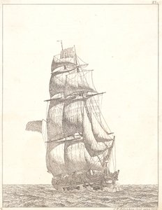 Dansk:  En nordamerikansk brigg av Christoffer Wilhelm Eckersberg