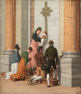 Andakt vid den heliga dörren i Peterskyrkan, ca 1814 (olja på duk)