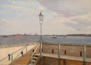 Utsikt från Trekronerbatteriet med Köpenhamn i fjärran av Christoffer Wilhelm Eckersberg