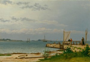 Utsikt mot Koster från bryggan vid Kallehave av Christoffer Wilhelm Eckersberg