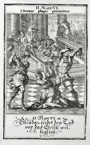 Eleazar accepterar villigt dödsstraffet, Maccabees 1695
