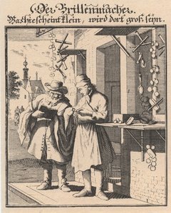 Glasögonmakare från Figure of the Main Charitable Estates, 1698 av Christoph Weigel the Elder