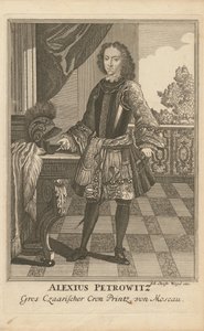 Porträtt av Tsarevich Alexei Petrovich av Ryssland 1690-1718, 1710 av Christoph Wiegel